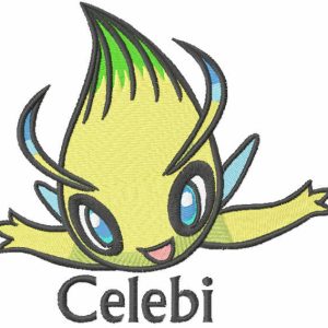 Celebi pokemon embroidery design