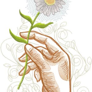 Chamomile in my hand embroidery design