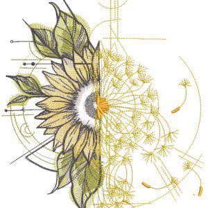Chamomile vs  Dandelion embroidery design