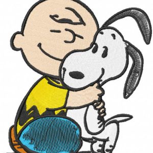 Charlie brown love snoopy embroidery design