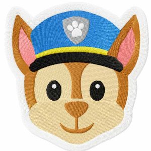 Chase Face Paw Patrol embroidery design