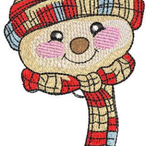 Cheerful snowman is waiting for you embroidery design