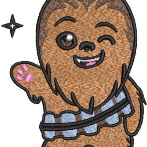 Chewbacca wink embroidery design