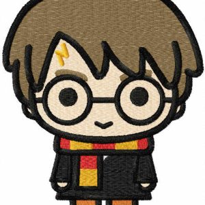 Chibi Harry Potter embroidery design