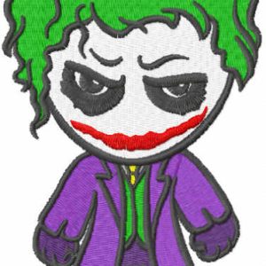 Chibi joker embroidery design