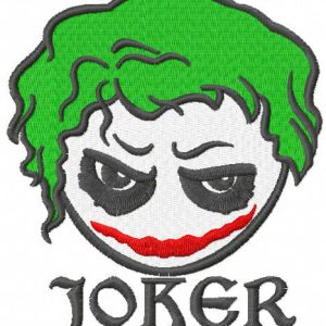 Chibi joker head embroidery design