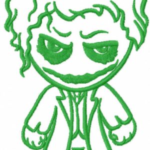 Joker chibi one color embroidery design