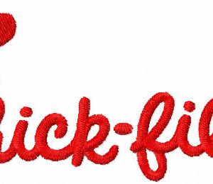 Chick fil a logo embroidery design