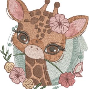 Childhood Giraffe embroidery design