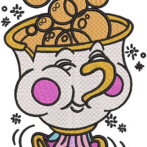 Chip mug embroidery design