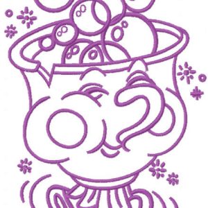 Chip mug one colored embroidery design
