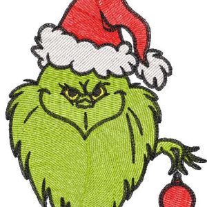 Christmas Grinch Gnome embroidery design
