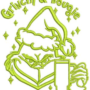 Christmas Grinchy And Bougie embroidery design