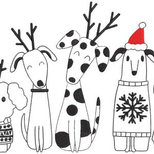 Christmas Reindeer Dogs embroidery design