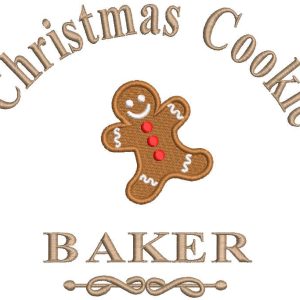 Christmas cookie baker embroidery design