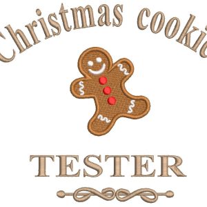 Christmas cookie tester embroidery design