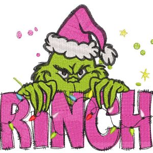 Christmas Grinchy embroidery design