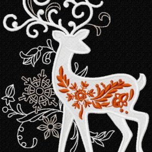 Christmas reindeer embroidery design
