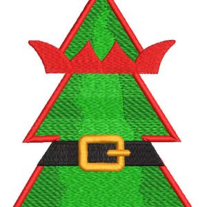 Christmas tree elf style embroidery design