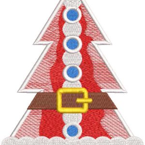 Christmas tree santa claus style embroidery design