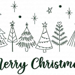 Christmas trees sketch embroidery design