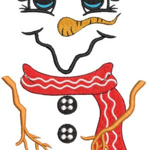 Christmas winter snowman embroidery design