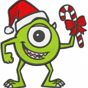Christmas Mike Wazowski embroidery design