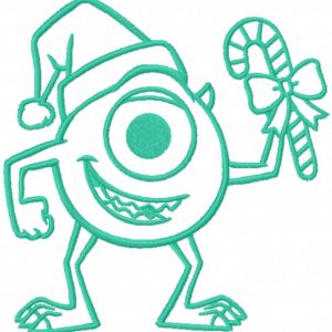 Christmas Mike one colored embroidery design