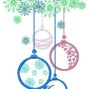 Christmas balls and snowflales embroidery design