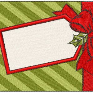 Christmas box with label embroidery design
