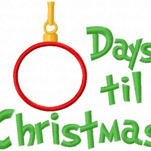 Christmas countdown embroidery design