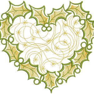 Christmas leaf wreath embroidery design