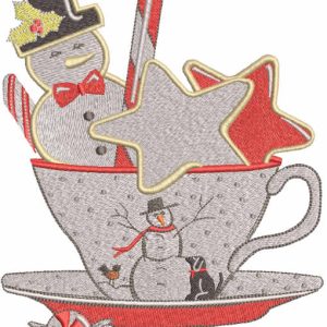 Christmas magic in a mug with milk embroidery design