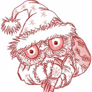 Christmas Santa owl  embroidery design