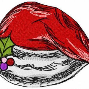 Christmas red hat embroidery design