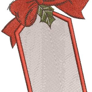 Christmas red label embroidery design
