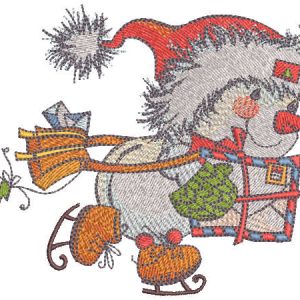 Christmas snowman postman embroidery design