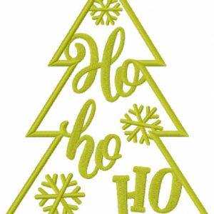 Christmas tree ho ho ho embroidery design