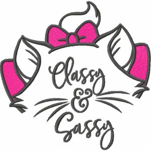 Classy and sassy embroidery design