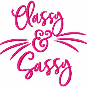 Classy sassy kitty embroidery design