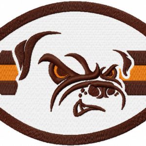 Cleveland browns oval logo embroidery design