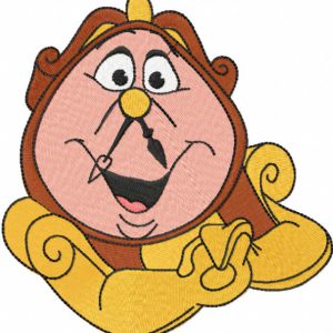 Cogsworth smiling embroidery design