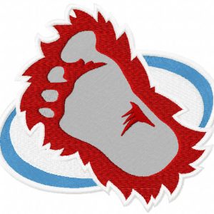 Colorado avalanche big foot logo embroidery design
