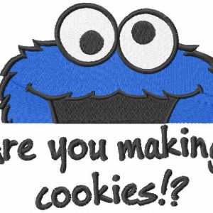 Cookie monster have question embroidery design