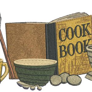 Cooking set embroidery design
