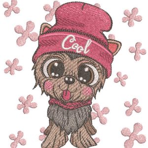 Cool dog embroidery design