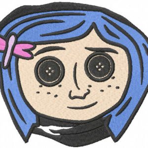 Coraline Button Eyes embroidery design