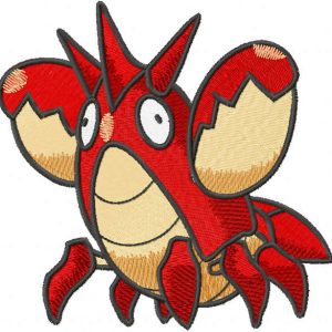 Corphish Pokemon embroidery design
