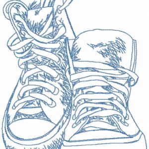 Cross shoes sketch embroidery design
