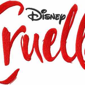 Cruella logo embroidery design